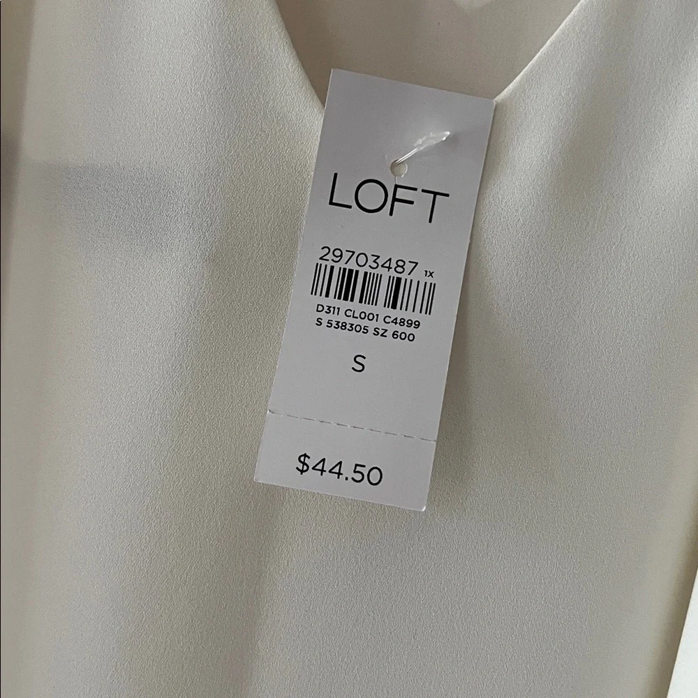 LOFT Sleek off-White Camisole Top-size small-NWT - Picture 4 of 5